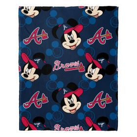 Braves OFFICIAL MLB & Disney's Mickey Mouse Character Hugger Pillow & Silk Touch Throw Set; 40" x 50"