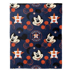 Astros OFFICIAL MLB & Disney's Mickey Mouse Character Hugger Pillow & Silk Touch Throw Set; 40" x 50"