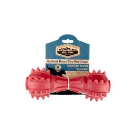 Dr. Pol TPR Spiked Squeak Bone- Red Dog Toy