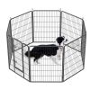 40in Outdoor Fence Heavy Duty Dog Pens 8 Panels Temporary Pet Playpen with Doors