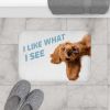 Funny Dog Looking Up Bath Mat