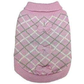 Fashion Pet Pretty in Plaid Dog Sweater Pink (Option: Small)