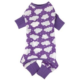 CuddlePup Dog Pajamas (Color: Fluffy Clouds Purple, size: X-Small)