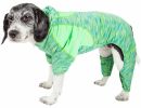 Pet Life Active 'Downward Dog' Heathered Performance 4-Way Stretch Two-Toned Full Body Warm Up Hoodie