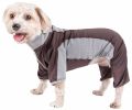 Pet Life Active 'Warm-Pup' Heathered Performance 4-Way Stretch Two-Toned Full Body Warm Up