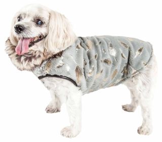 Pet Life Luxe 'Gold-Wagger' Gold-Leaf Designer Fur Dog Jacket Coat (size: medium)