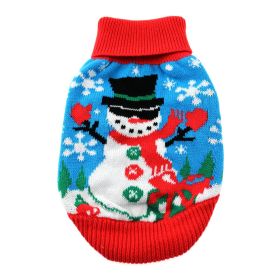 Dog Cable Knit 100% Cotton Sweater (Color: Ugly Snowman, size: large)