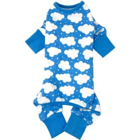 CuddlePup Dog Pajamas (Color: Fluffy Clouds Blue, size: small)